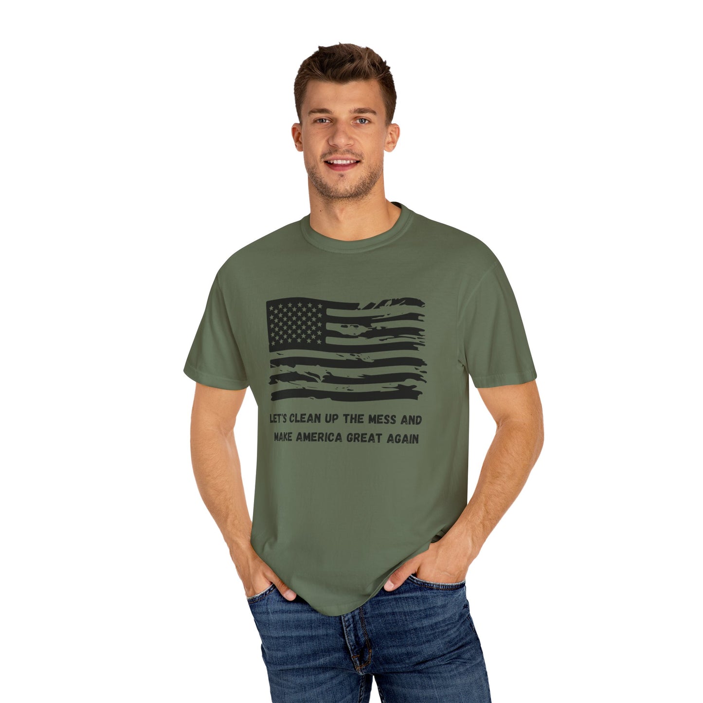 GP / Let's Clean Up the Mess and Make America Great Again / Unisex Garment-Dyed T-shirt