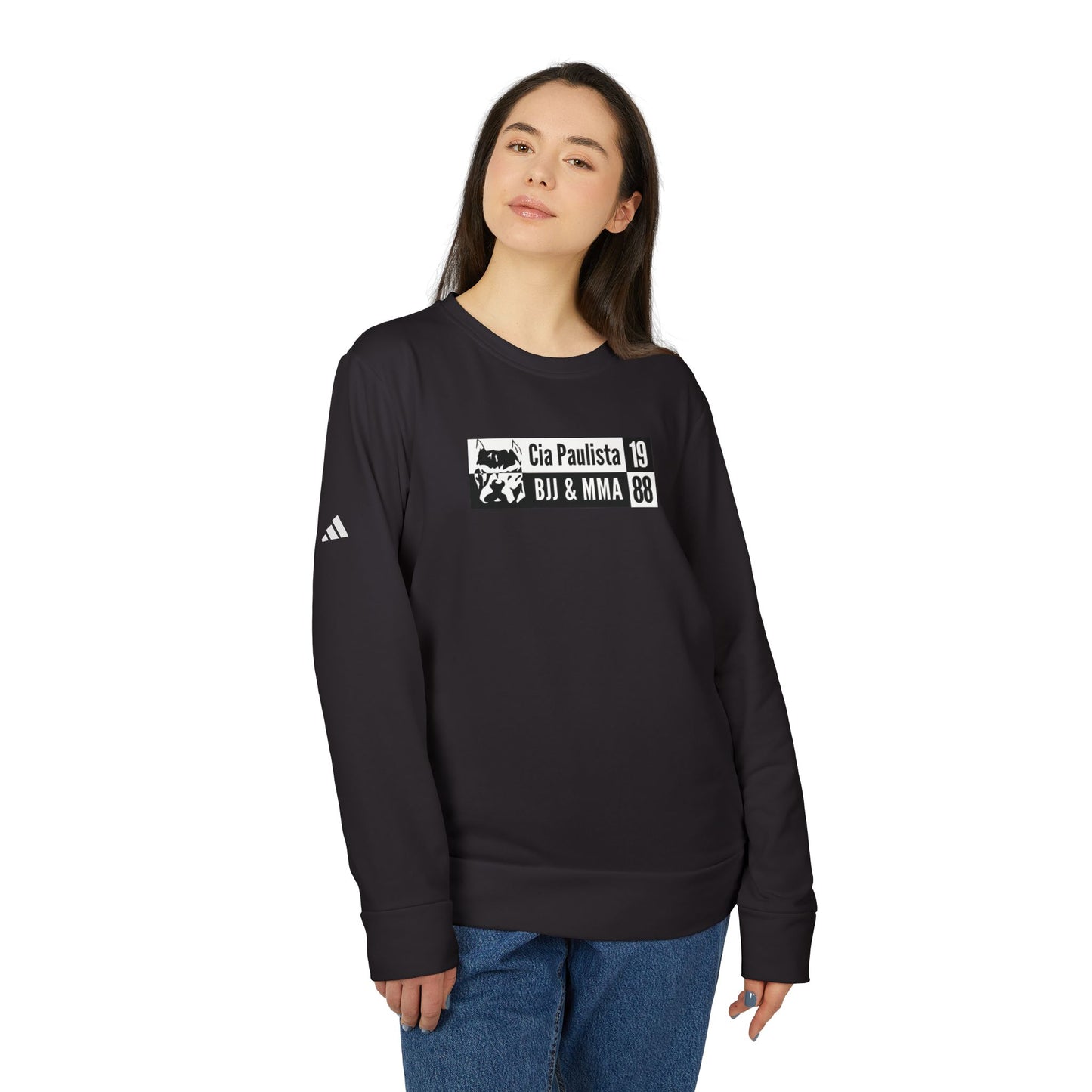 Coleção White to Black 2024 / Irada Black / destaque da adidas® Moletom com capuz unissex Fleece Crewneck 